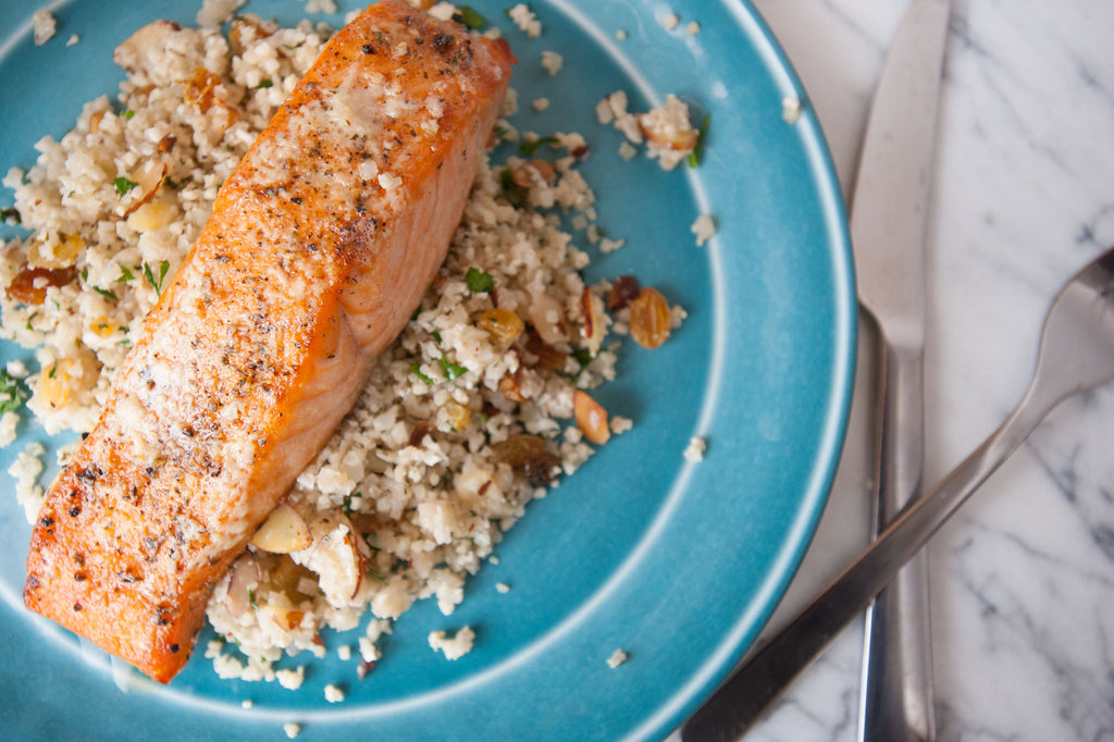 Indian Spiced Salmon with Cauliflower "Couscous"