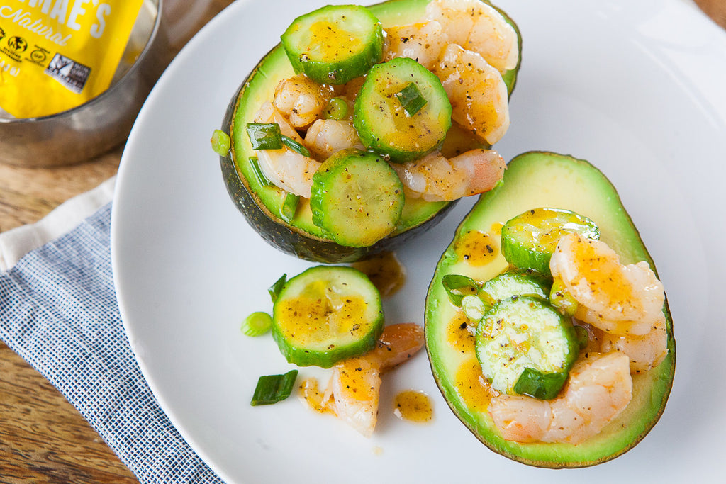 Shrimp & Cucumber Stuffed Avocados