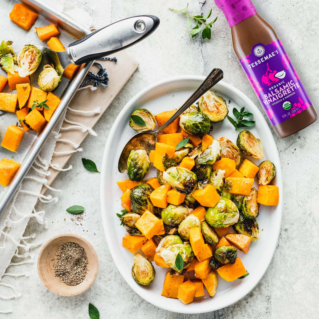 Easy Balsamic Roasted Brussels Sprouts And Butternut Squash