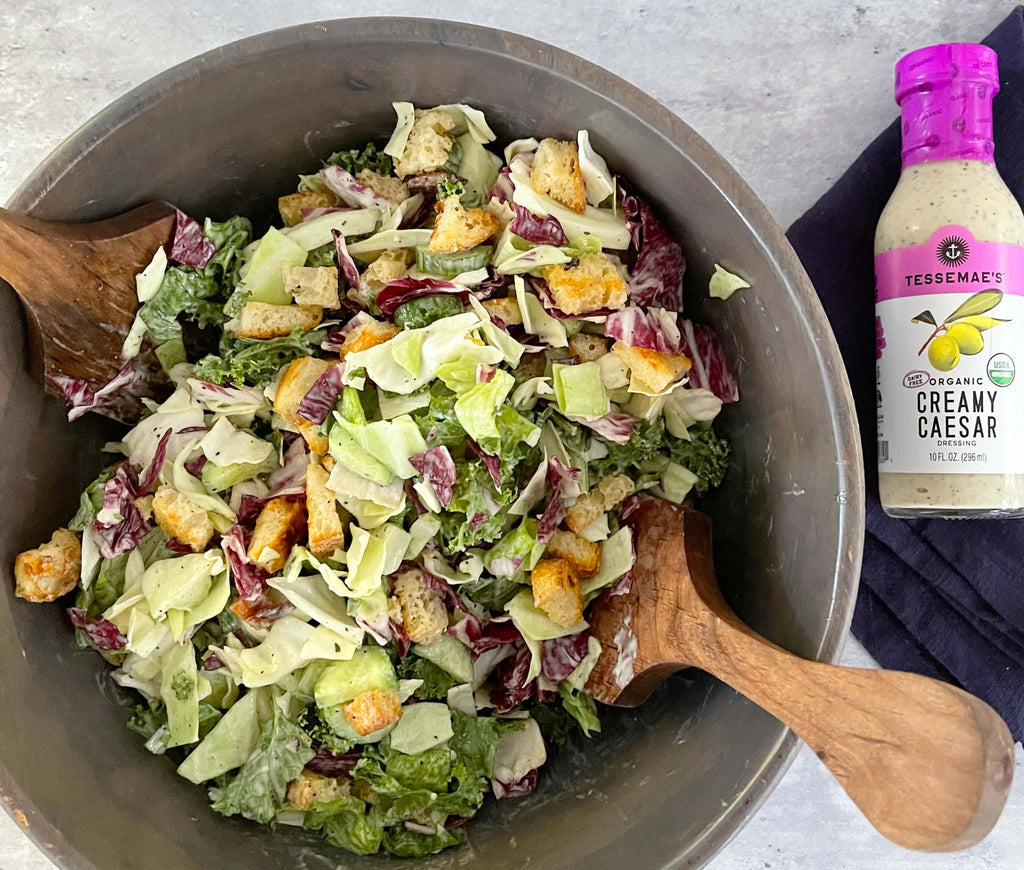 Crunchy Caesar Salad With Homemade Lemon Garlic Croutons