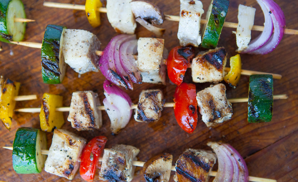 Grilled Swordfish & Veggie Skewers