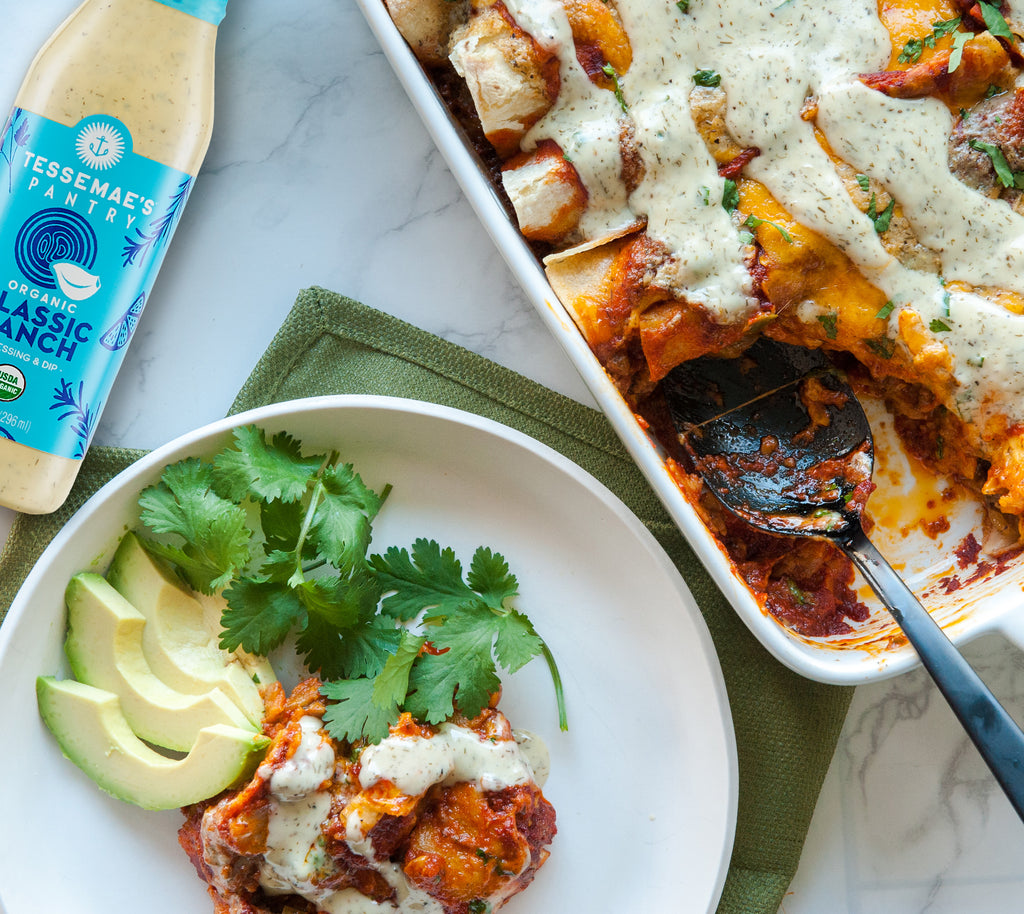 Tessemae's Cheeseburger Classic Ranch Enchiladas