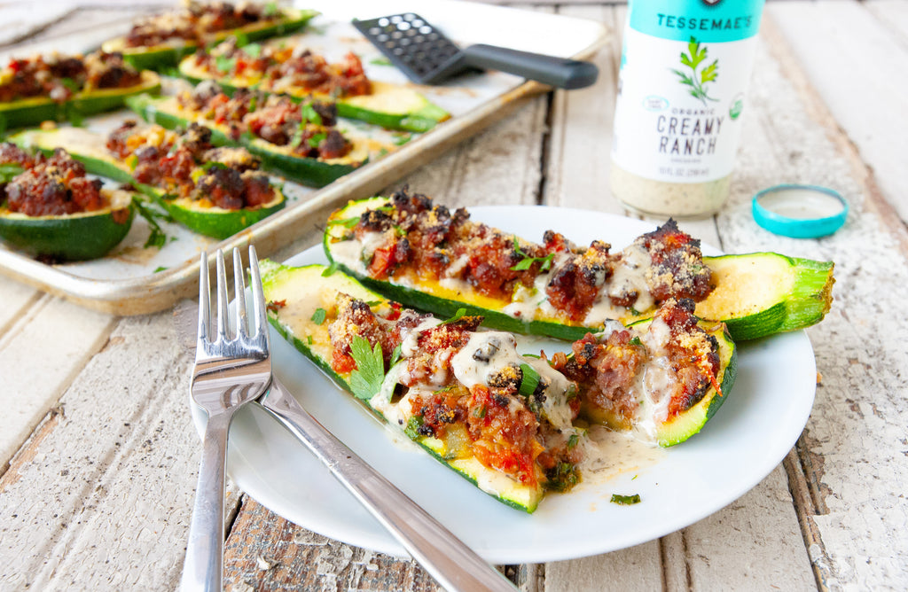 Sausage Stuffed Zucchini