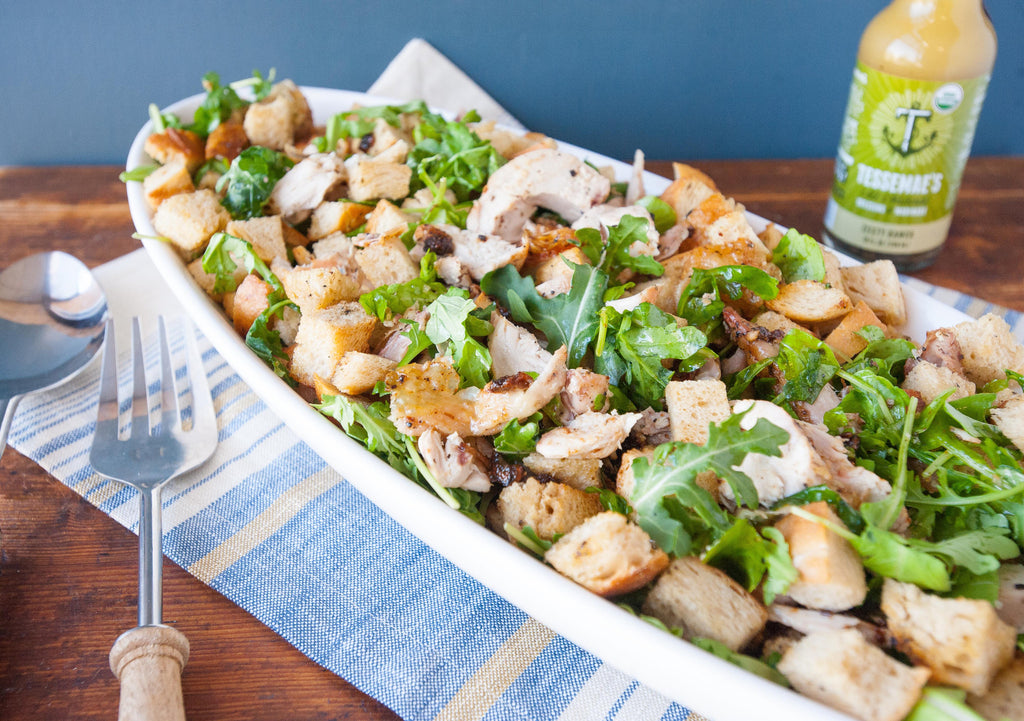 Roast Chicken, Bread & Arugula Salad