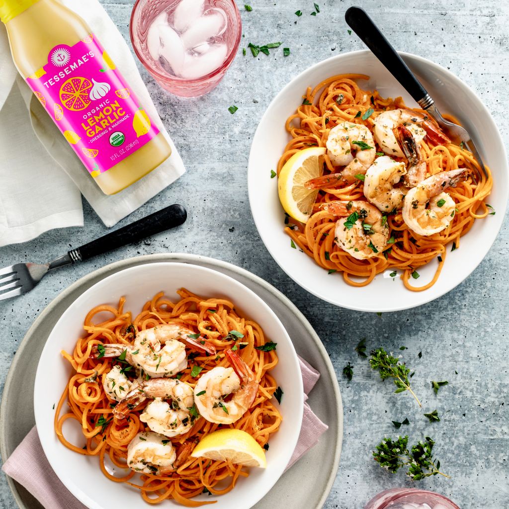 Lemon Shrimp Scampi Sweet Potato Noodles