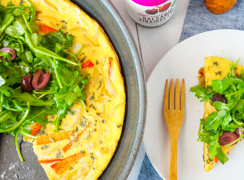 Crispy Onion, Pepper & Basil Frittata