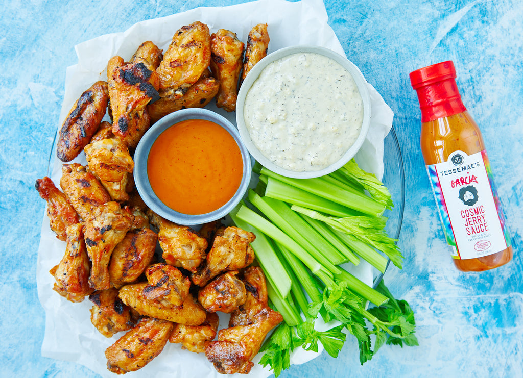 Hot Honey Wings with Blue Cheese Dip