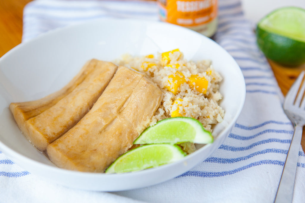 Mahi Mahi with Coconut Mango Cauliflower Rice