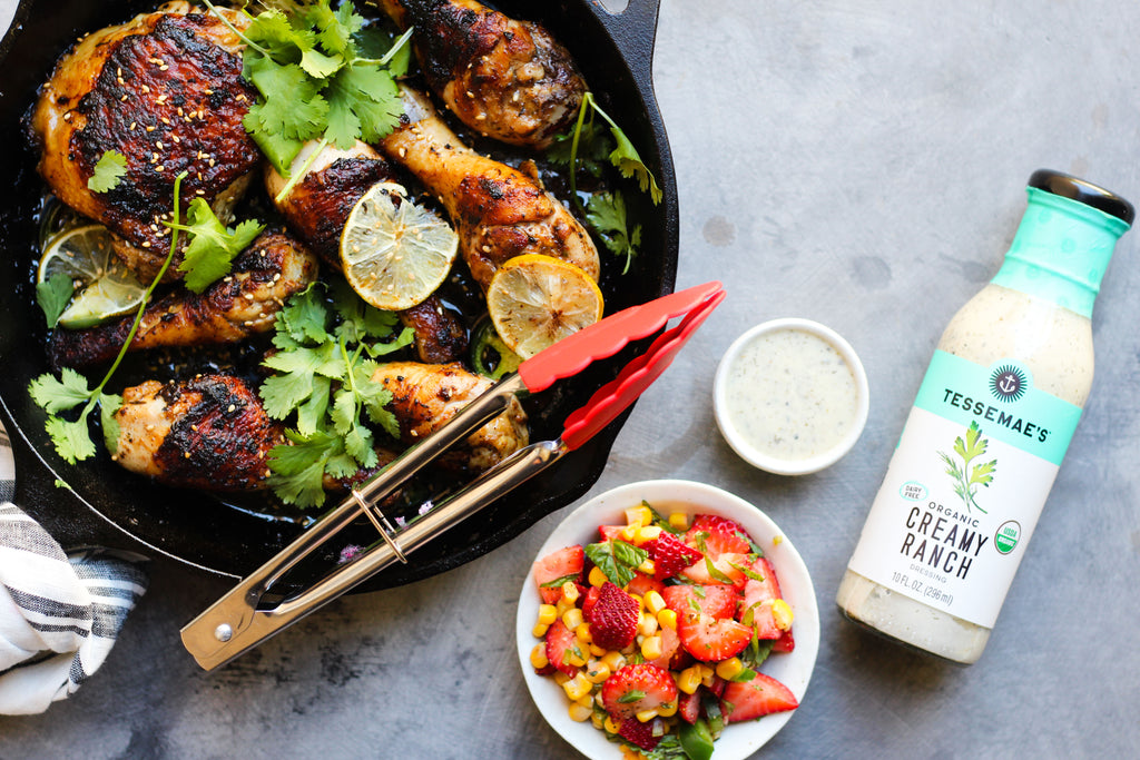 Garlic Jerk Chicken with Strawberry Salsa