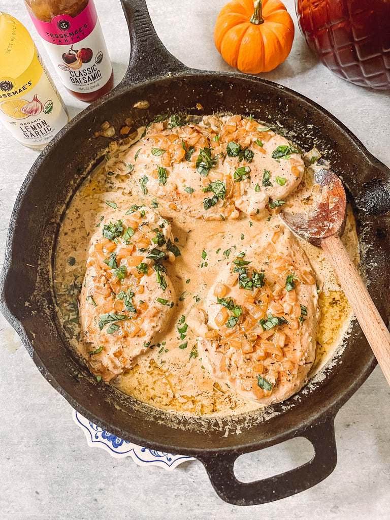 Creamy Balsamic One Skillet Chicken Breast