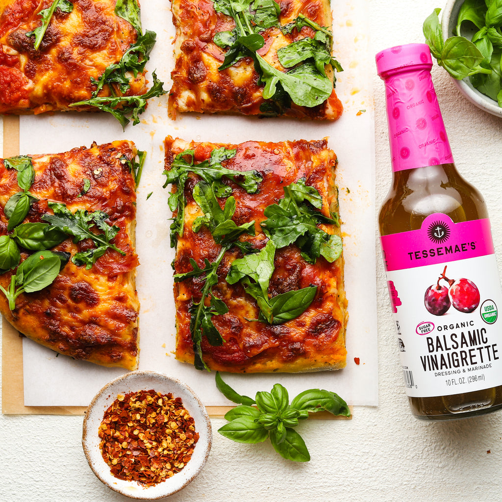 Salami & Arugula Pizza with Balsamic