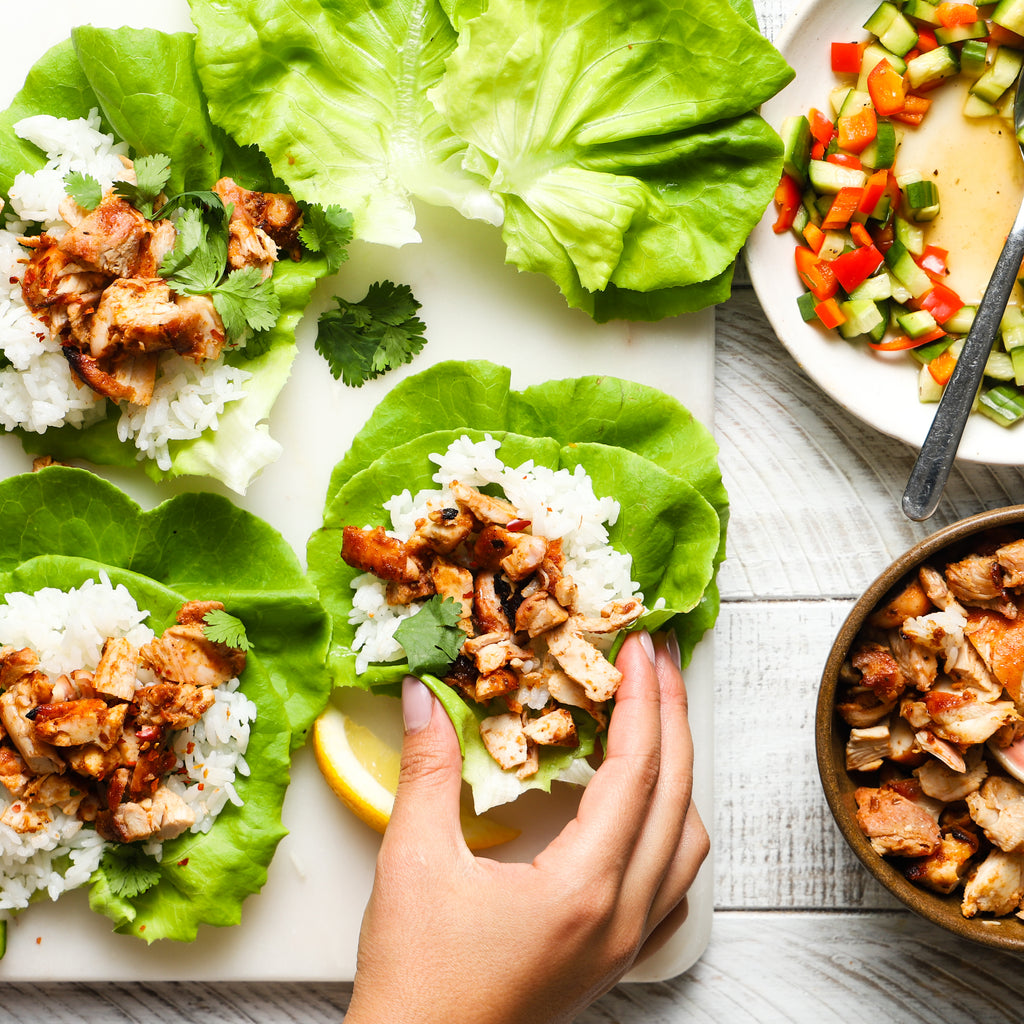 Sweet & Spicy Chicken Lettuce Wraps