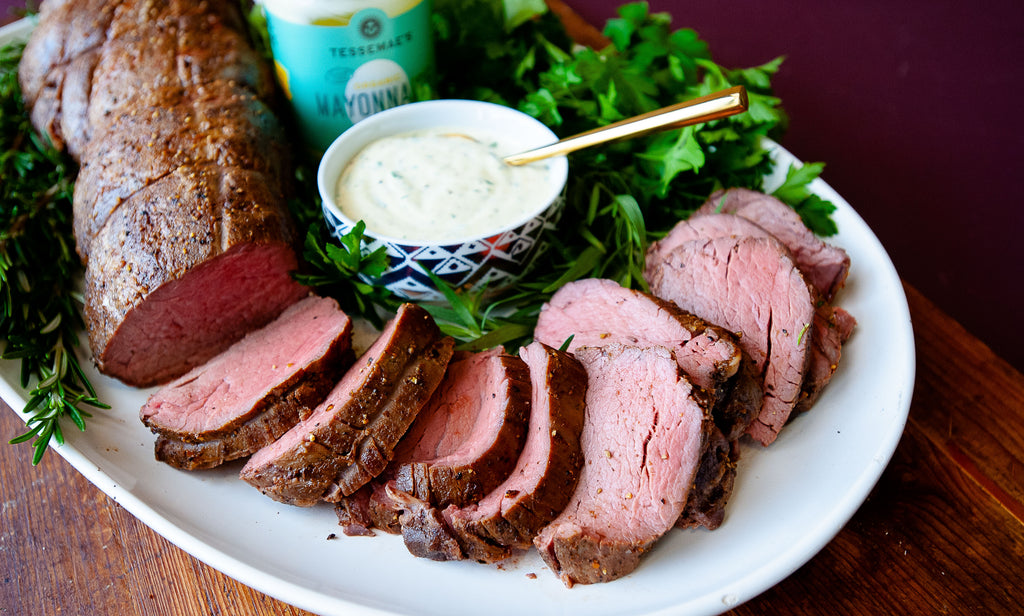 Roast Beef Tenderloin with Creamy Horseradish Mayo