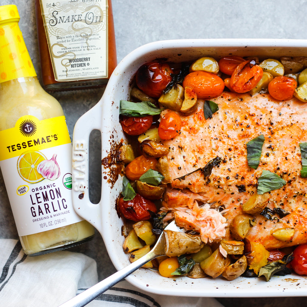 Spicy Roasted Salmon with Summer Tomatoes