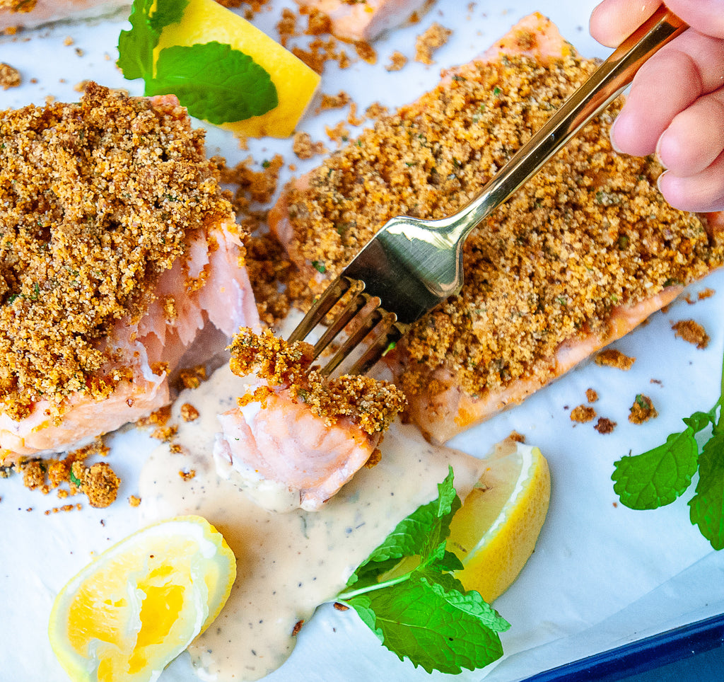Chermoula Crusted Salmon with Habanero Ranch