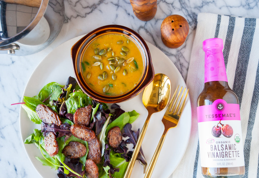 Leftover Magic: Roasted Vegetable Soup & Sausage Salad