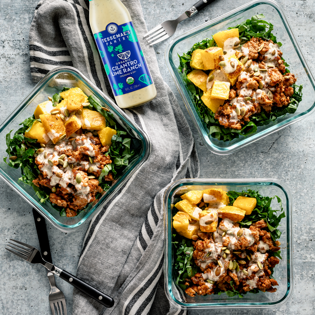 Southwest Squash, Kale & Turkey Meal Prep Bowls