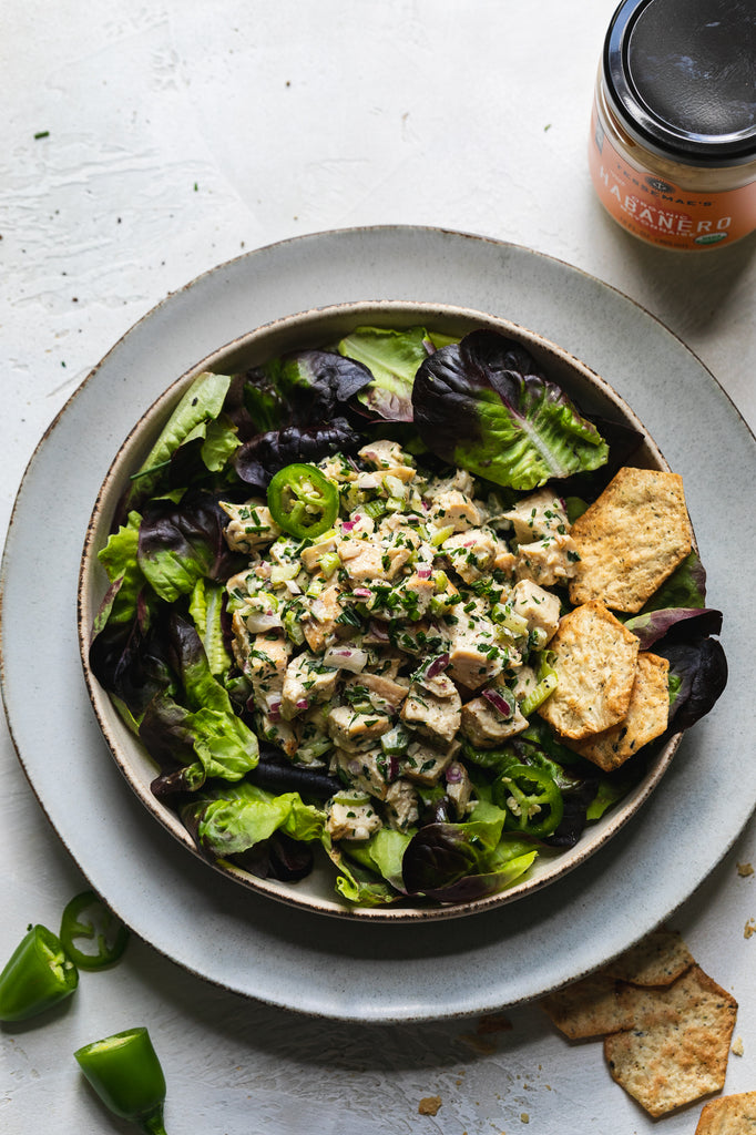 Spicy Roasted Jalapeño Chicken Salad