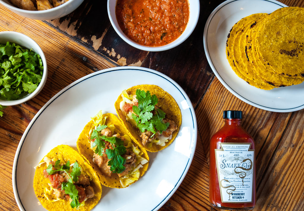 Snake Oil Chicken Tacos