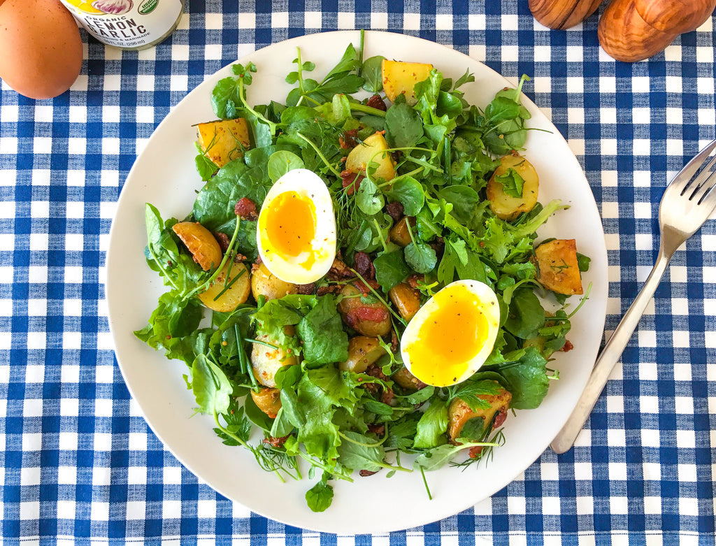 Summer Salad with Bacon, Potatoes & Jammy Eggs