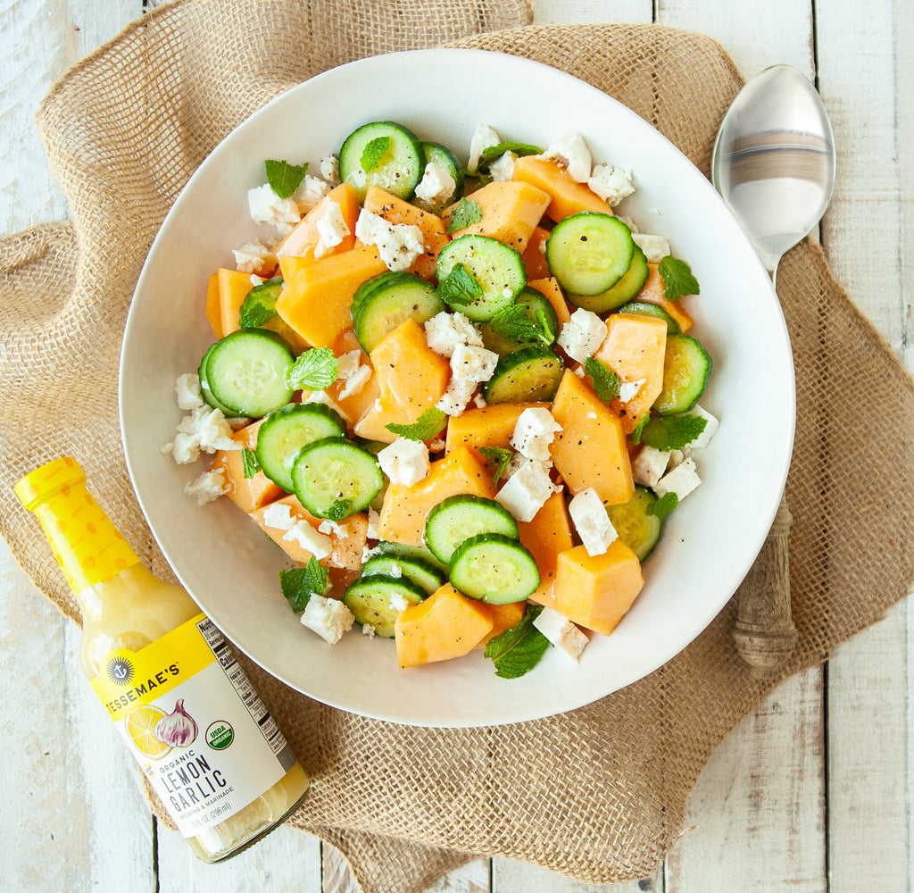 Cantaloupe & Cucumber Salad with Feta