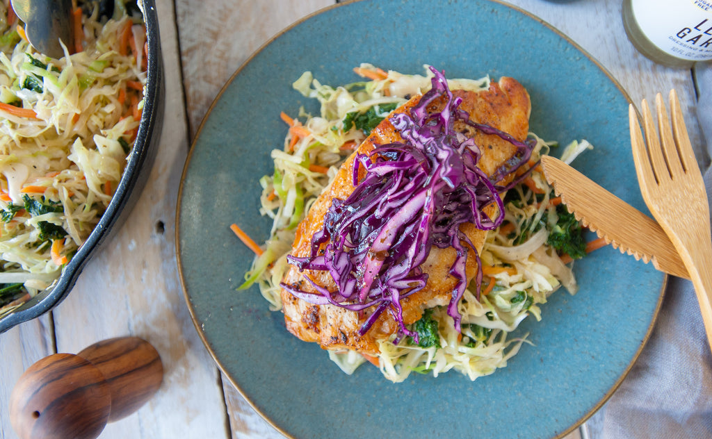 $15 Dinner: Caramelized Cabbage Salad with Seared Chicken