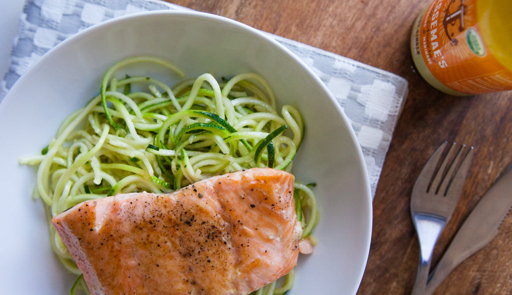Going for the Gold—Zesty Zoodles & Crispy Salmon
