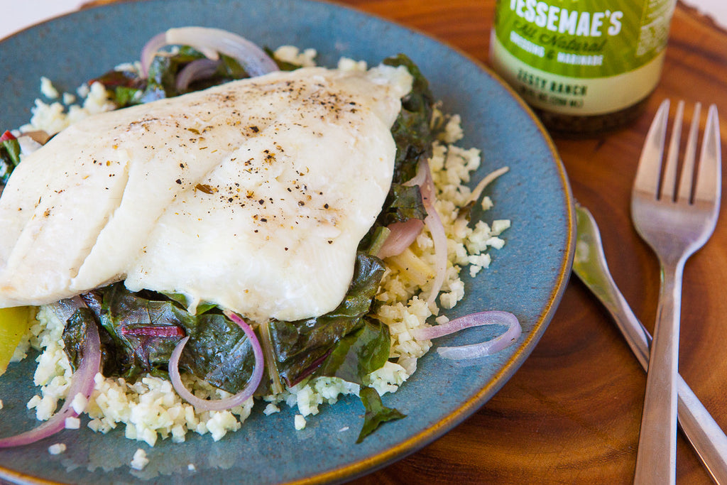 Flounder Packets with Swiss Chard & Fennel