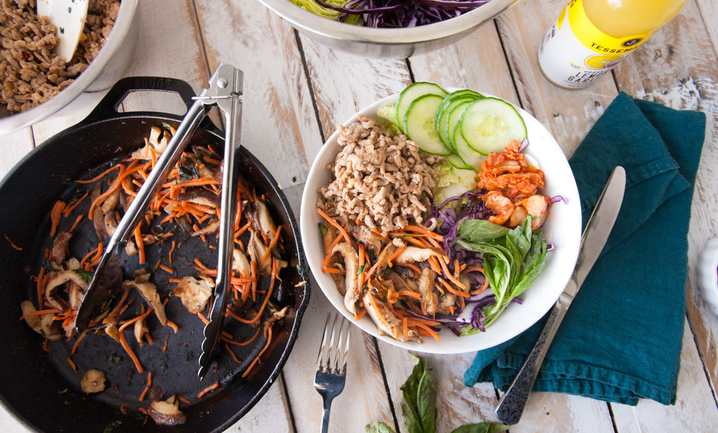 Spicy Pork, Mushroom & Cabbage Bowl