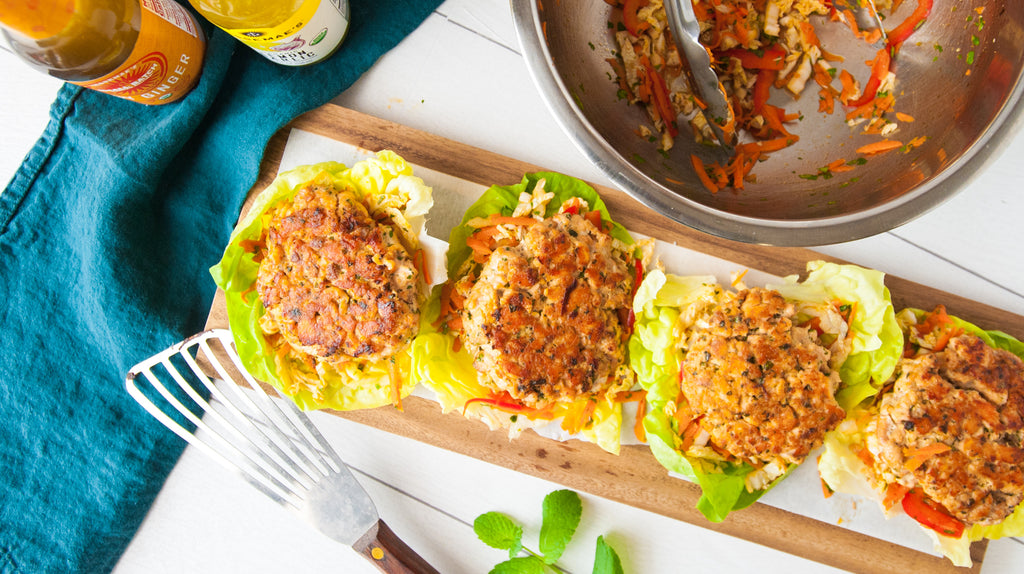 Soy Ginger Salmon Burgers