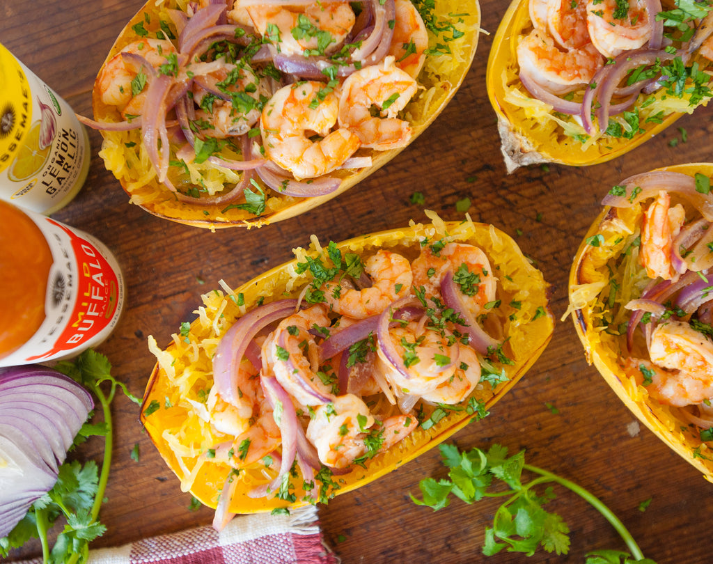 Buffalo Shrimp & Spaghetti Squash Bowls