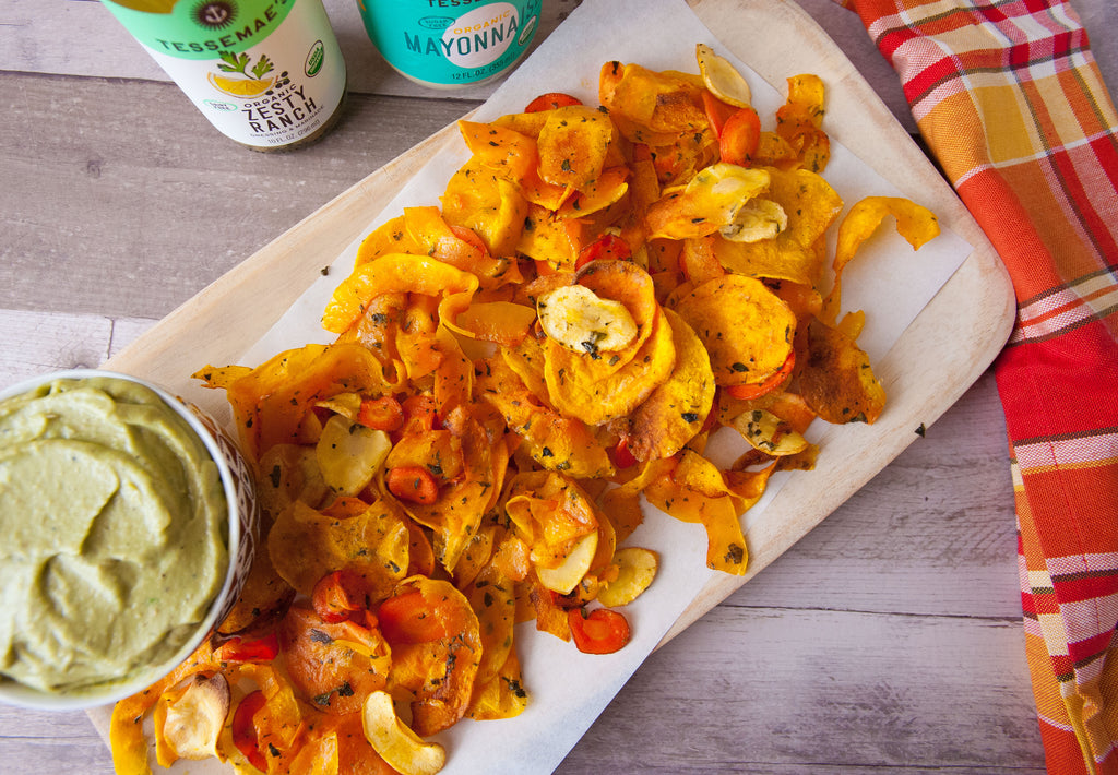 Herb Vegetable Chips & Avocado Aioli
