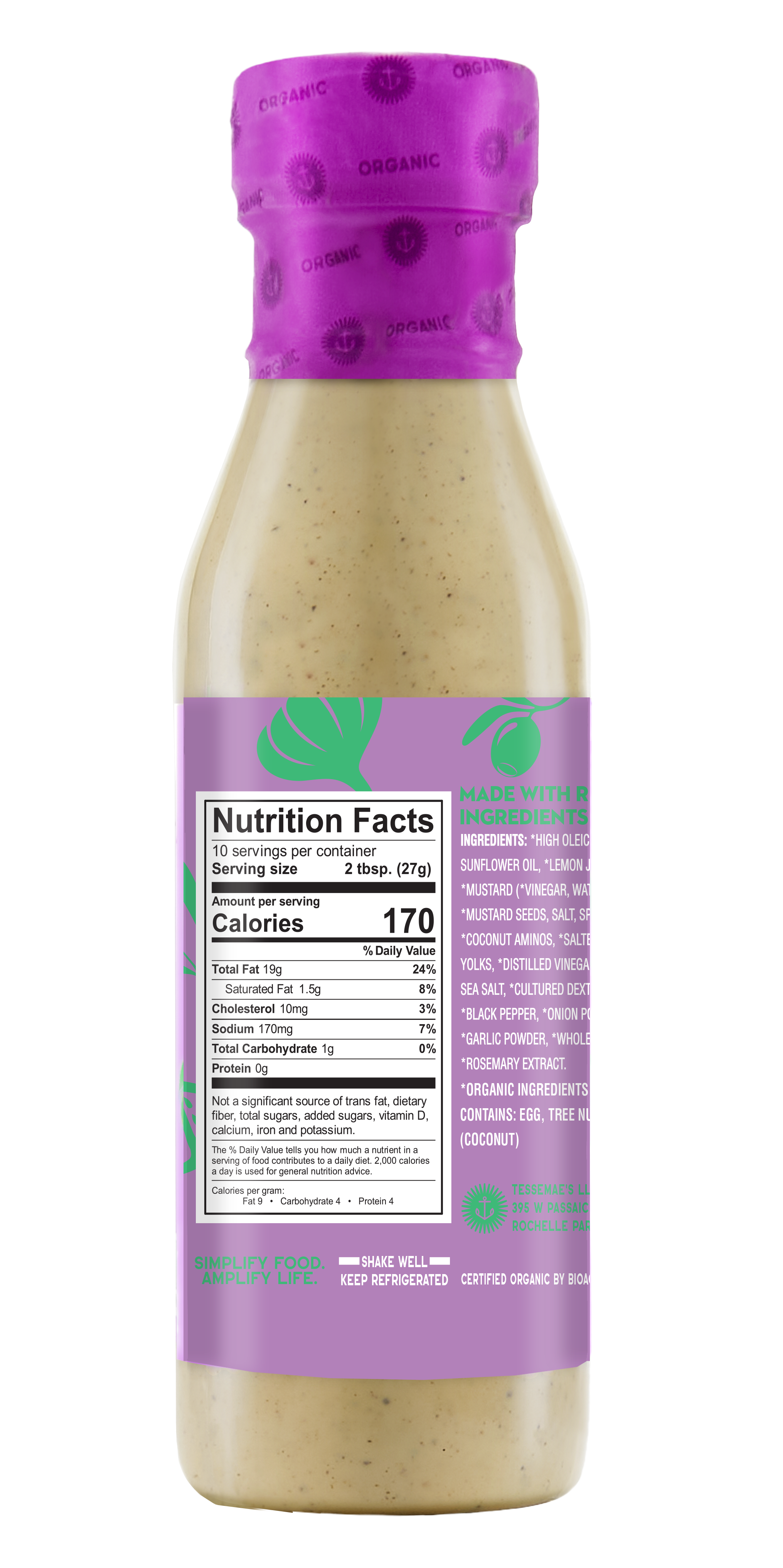 Organic Caesar Salad Dressing | Tessemae's Organic Creamy Caesar Dressing