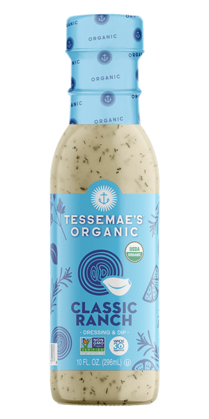 Bottle of Tessemae's Organic Classic Ranch dressing